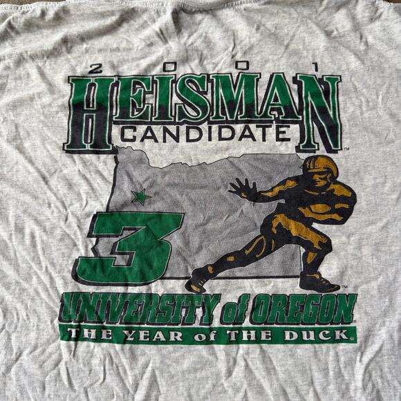 VINTAGE Y2K 2001 JOEY HARRINGTON HEISMAN T-SHIRT OREGON DUCKS COLLEGIATE MENS XL - Picture 2 of 6